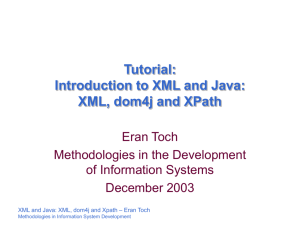 XML and XML Processing in Java