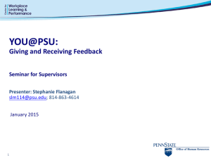 Giving and Receiving Feedback - Supervisors