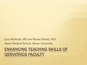 Enhancing teaching skills of geriatrics faculty