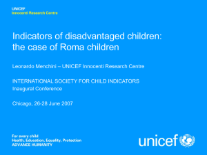 The Case of Roma Children - International Society for Child Indicators