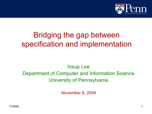 Bridging the gap between specification and implementation, Insup