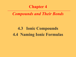 Chapter 4 Compounds and Their Bonds