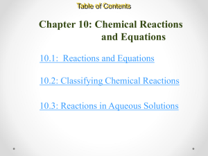 Chemical Reactions and Equations