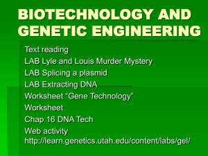 BIOTECHNOLOGY AND GENETIC ENGINEERING