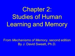 Chapter 2. Studies of human learning and memory