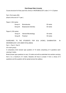 West Bengal State University Course structure for three year B.Sc