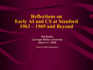 Stanford CS40 - Raj Reddy - Carnegie Mellon University