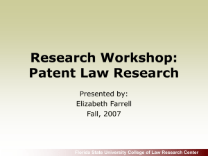 Patent Law Research - Florida State University College of Law