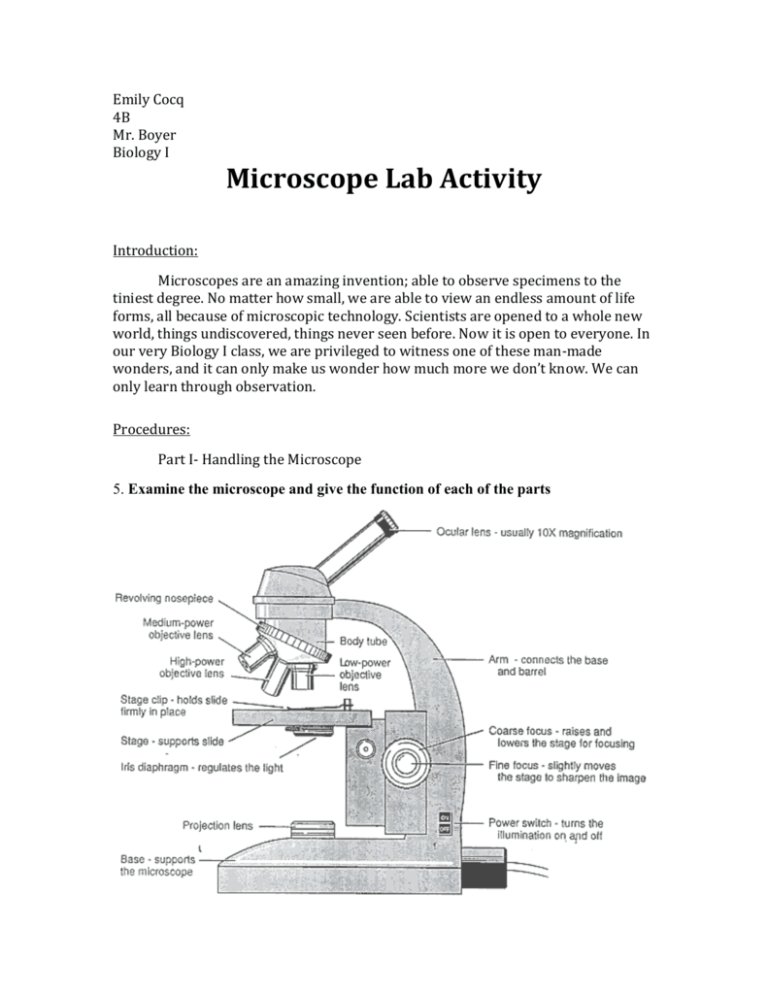 Microscope Lab Report