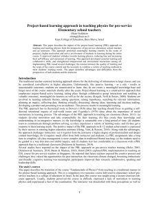 Project-based learning approach in teaching physics for pre