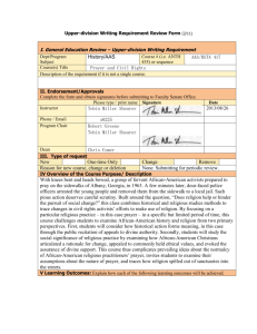 I. General Education Review – Upper