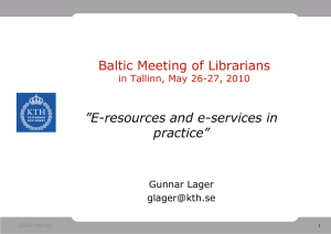 Baltic Meeting of Librarians in Tallinn, May 26