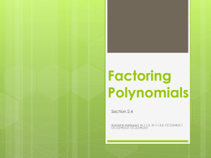 Factoring Polynomials
