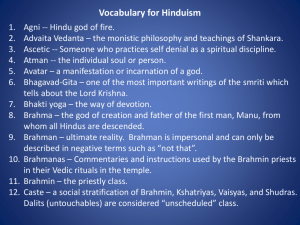Vocabulary for Hinduism