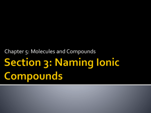 Naming Ionic Compounds PowerPoint