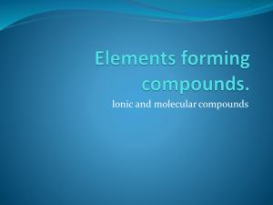 Elements forming compounds.