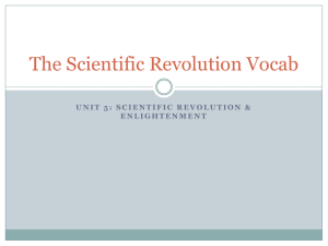 The Scientific Revolution Vocab