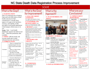 NC State Death Data Registration Process Improvement