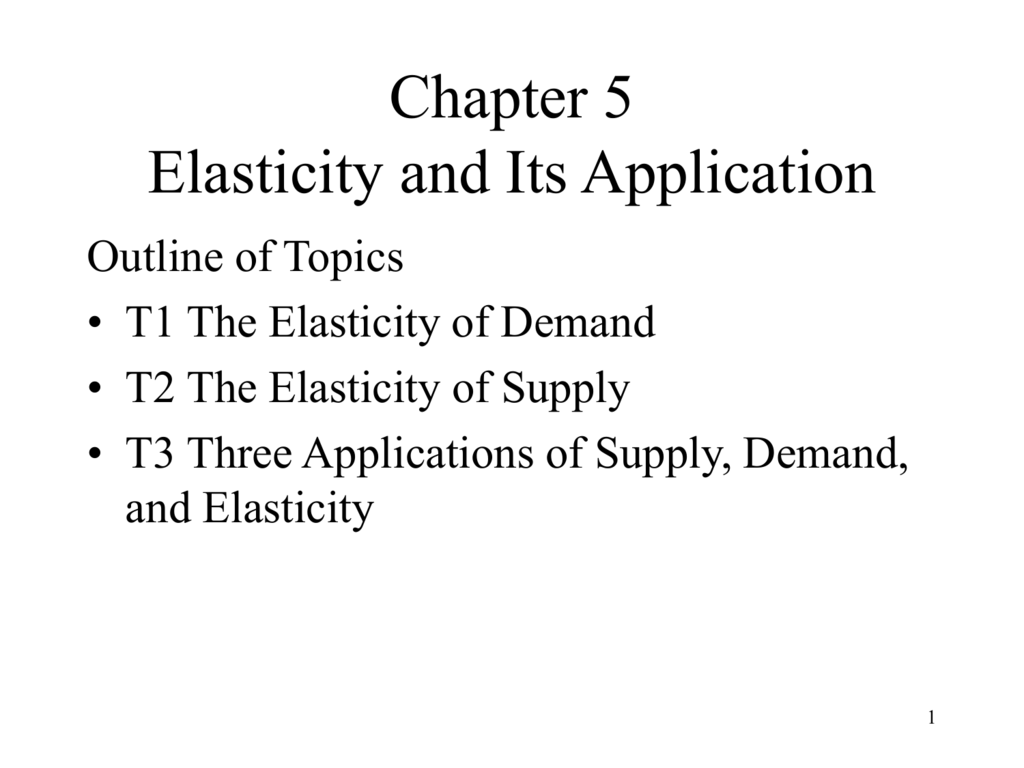application of elasticity of demand and supply