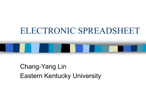 Electronic Spreadsheet - Eastern Kentucky University