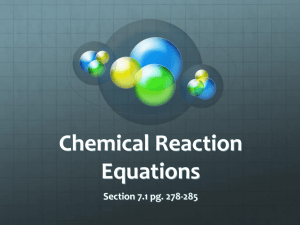 Chemical Reaction Equations