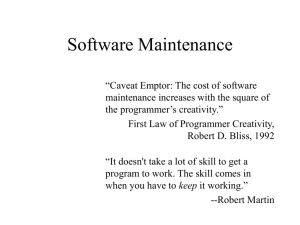 Software Maintenance - School of Computing and Engineering