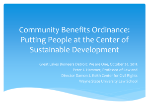 Community Benefit Ordinance - Great Lakes Bioneers Detroit