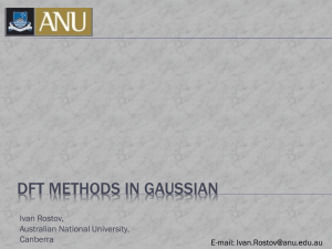 DFT Methods in Gaussian - Australian National University