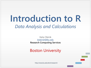 R Data Analysis and Calculations