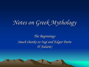 Notes on Greek Mythology