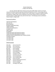 Wasatch High School College Credit Offerings Last year, Wasatch