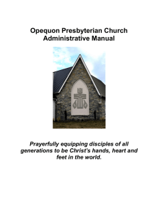 Administration Manual - Opequon Presbyterian Church