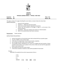 BISHOPS GRADE 12 PHYSICAL SCIENCE PAPER 1 – PHYSICS