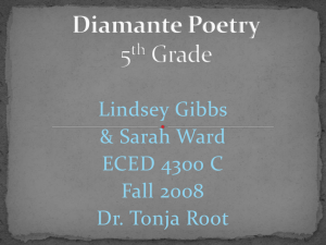 Diamante Poetry 5th Grade - Valdosta State University