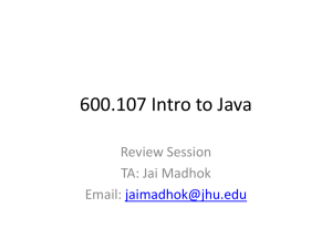600.107 Intro to Java