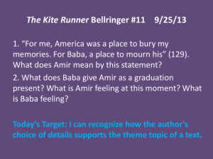 The Kite Runner Bellringer #11 9/25/13