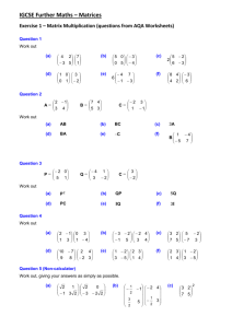 IGCSE Further Maths - Matrix Transformations Worksheet