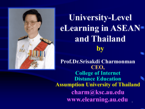 University-Level eLearning in ASEAN and Thailand.