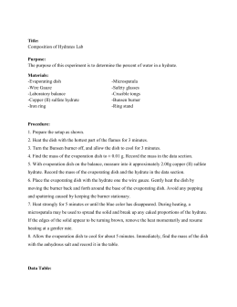 lab hydrates of composition are chemical Composition Percentage of Lab Hydrates Hydrates