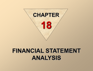 November 26 Chapter 18 Financial Statement Analysis