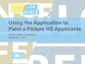 Using the Application to Paint a Picture: High school applicants