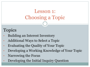 ENG112_Lesson1_Choosing a Topic