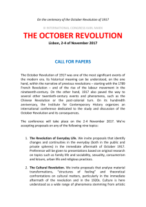 the october revolution Lisbon, 2-4 of November 2017 CALL FOR