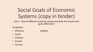 Social Goals of Economic Systems (copy in binder)