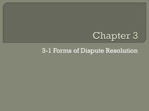 Chapter 3-1 Dispute Resolution
