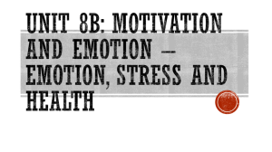 Unit 8b: Motivation and emotion * emotion, stress and health