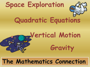 Quadratics! Vertical Motion!
