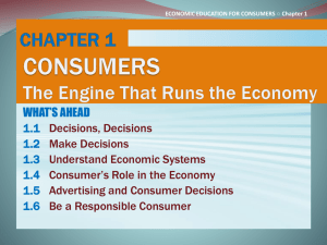 ECONOMIC EDUCATION FOR CONSUMERS Chapter 1