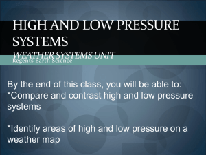 High and Low Pressure Systems Weather Systems Unit