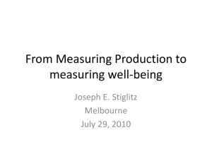 From Measuring Production to measuring well-being